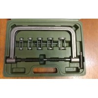 Clamp-type valve spring compressor with attachments (one set)